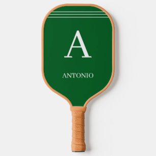 Custom Monogram and Name Green Pickleball Paddle