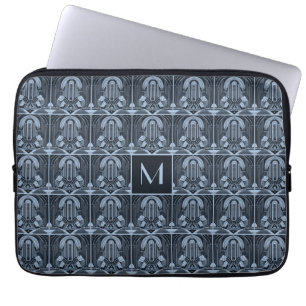 Custom Monogram Art Deco Laptop Sleeve