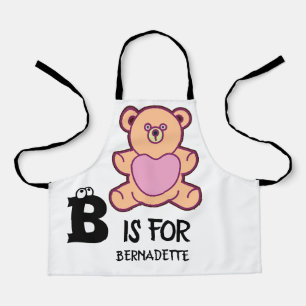 Custom monogram B is for bear funny cute animal Apron