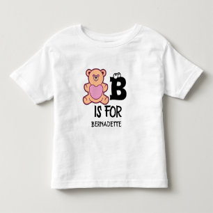 Custom monogram B is for bear funny cute animal T- Toddler T-Shirt