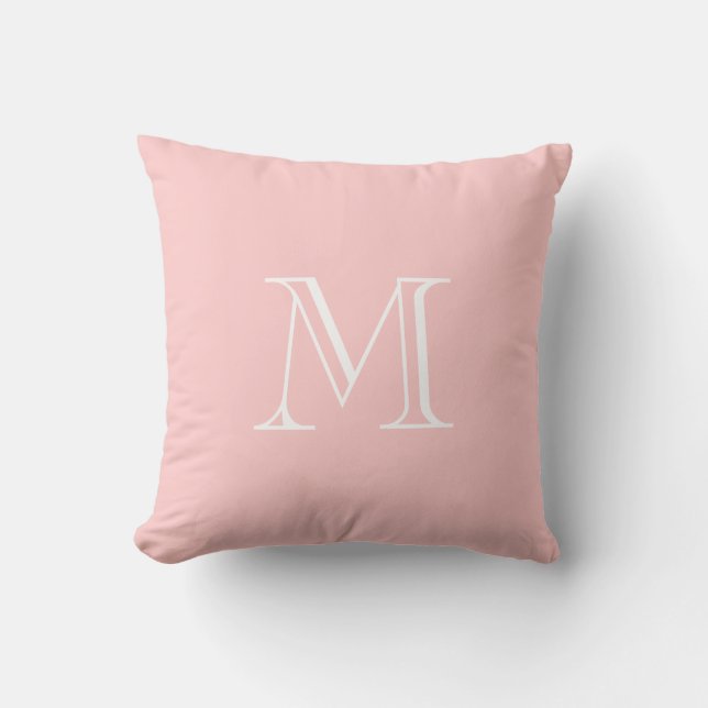 Custom Monogram Baby Pink Pillow 2 (Front)