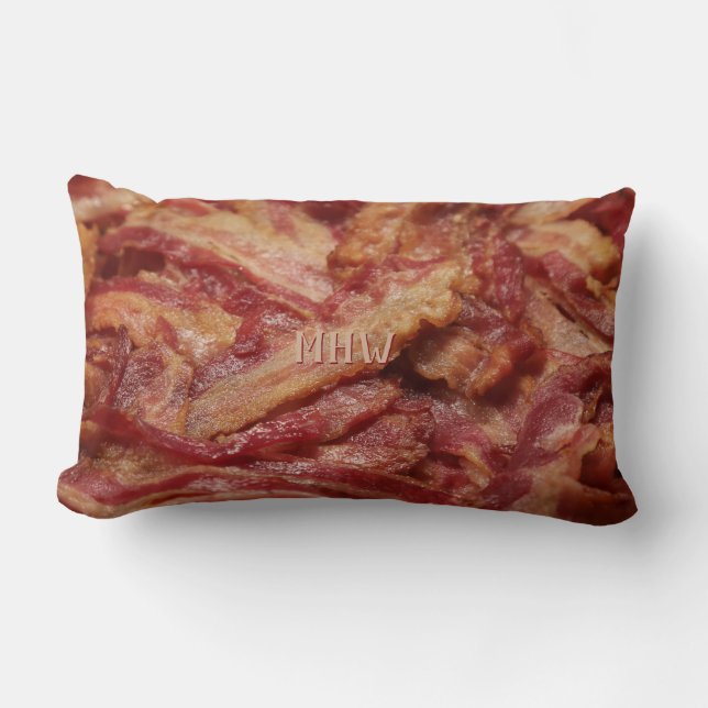 Custom monogram BACON throw pillows (Front)