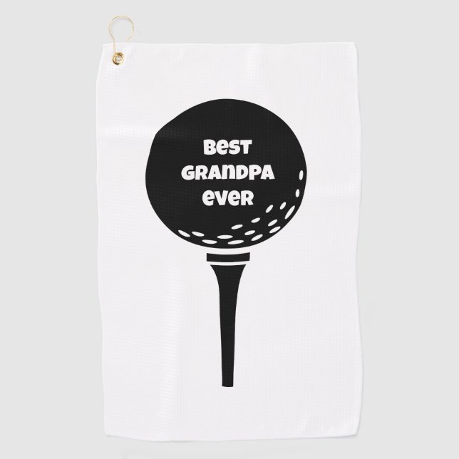 Custom Monogram Best Grandpa Ever Golf Towel (Front)