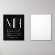 Custom Monogram Black Acrylic Photo Tile - Persona