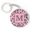 Custom Monogram. Black and Pink Leopard Print.