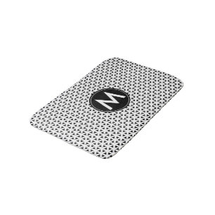 Custom Monogram Black and White Celtic Pattern Bath Mat
