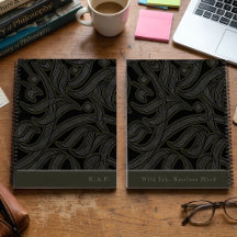 Custom Monogram Black Etched Arabic Calligraphy