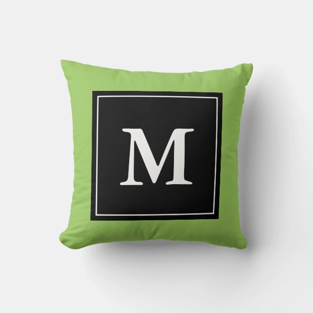 Custom monogram block letter throw pillow (Front)