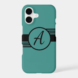 Custom Monogram Blue & Black Phone Case