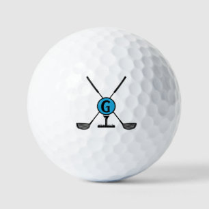 Custom Monogram blue modern Golf Balls