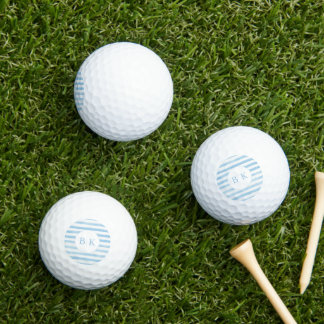 Custom Monogram Blue Striped Golf Balls