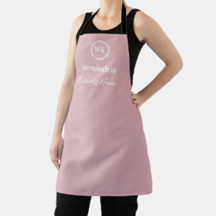 Custom Monogram Blush Pink Business Apron