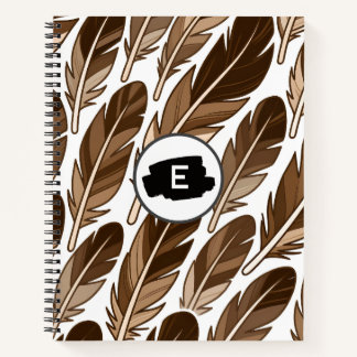 Custom Monogram Boho Deluxe Notebook – Brown