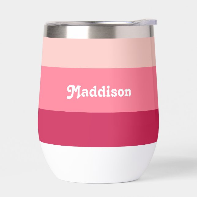 Custom monogram, bright pink retro typography  (Left)