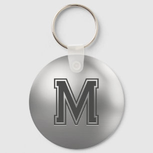 Custom Monogram Brushed Metal Cool Key Ring