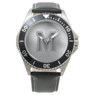 Custom Monogram Brushed Metal Cool Watch