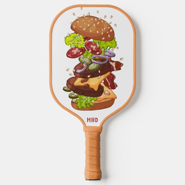 Custom Monogram Burger Pickleball Paddle (Front)