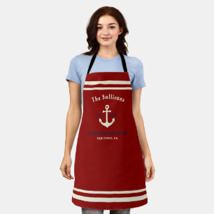 Custom Monogram Burgundy Crimson Newport Captain Apron