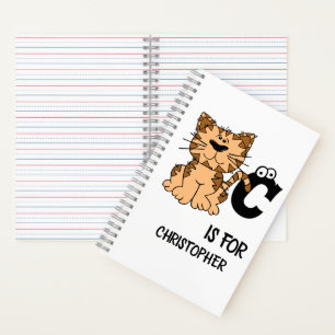 Custom monogram C is for Cats cute kitty kitten Notebook