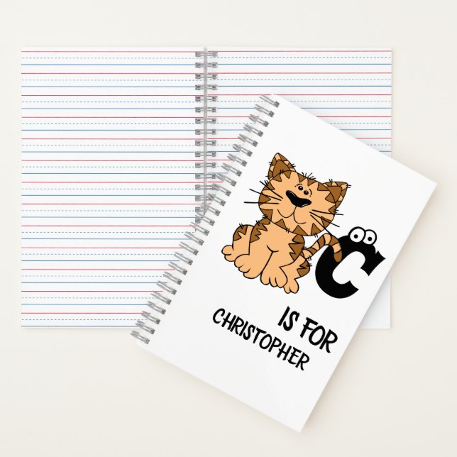 Custom monogram C is for Cats cute kitty kitten Notebook (Inside)