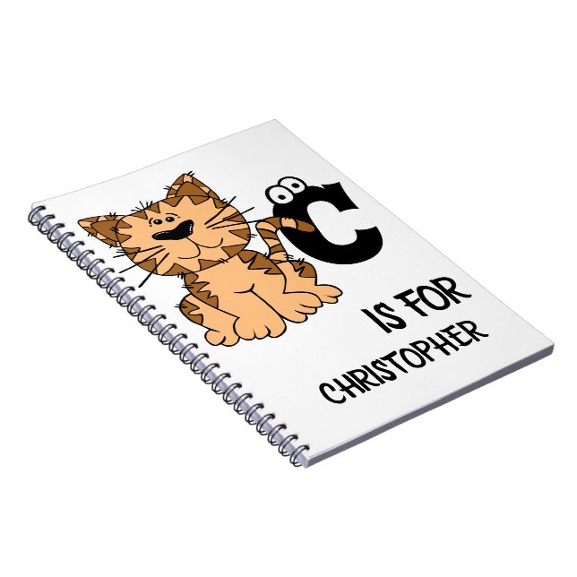 Custom monogram C is for Cats cute kitty kitten Notebook (Right Side)