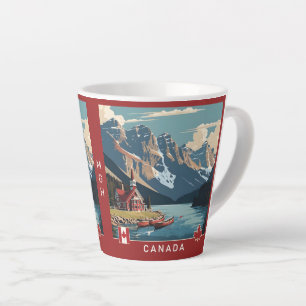 Custom Monogram Canada Travel Poster Latte Mug