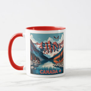 Custom Monogram Canada Travel Poster Mug