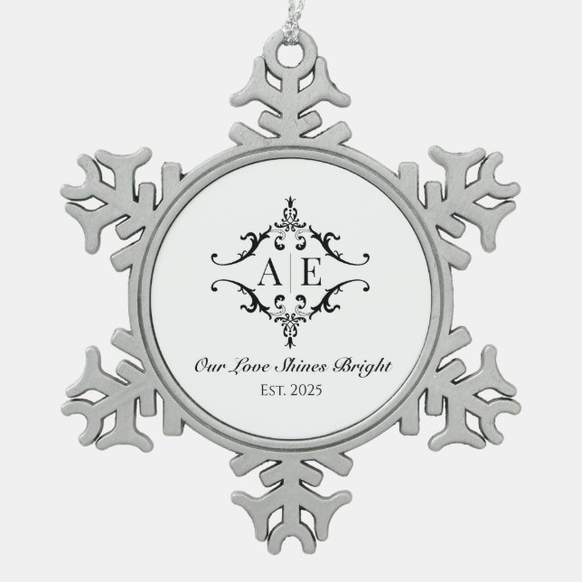 Custom Monogram Christmas Gift Ornament  (Front)