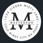 Custom Monogram Circular Return Address Label<br><div class="desc">Customise with your Monogram. Circular Return Address Label. All text is customisable.  Please contact me with any questions or special requests. 
  Inverse Black and White now Available</div>