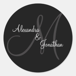 Custom Monogram Classic Round Sticker