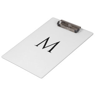 Custom Monogram Classic White Professional Clipboard