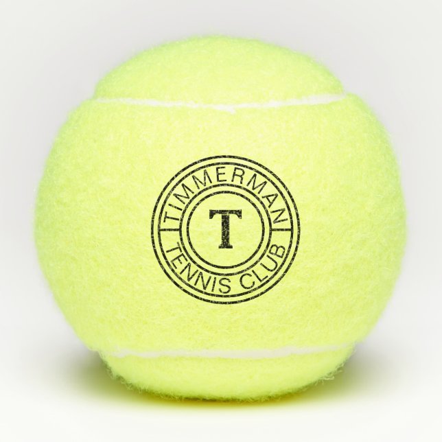 Custom Monogram-Club Name Bold Initial Tennis Ball (Front)
