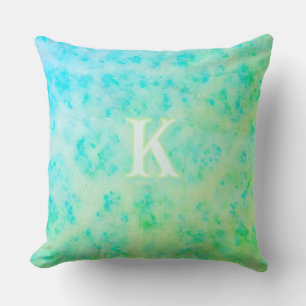Custom Monogram Coastal Abstract Textural Layered Cushion