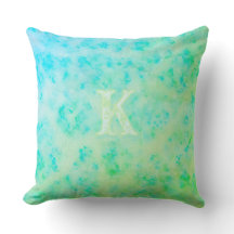 Custom Monogram Coastal Grunge Textural Watercolor