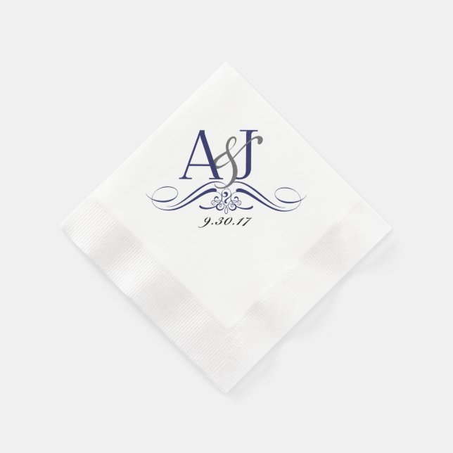Custom Monogram Coined Luncheon Napkin (Corner)