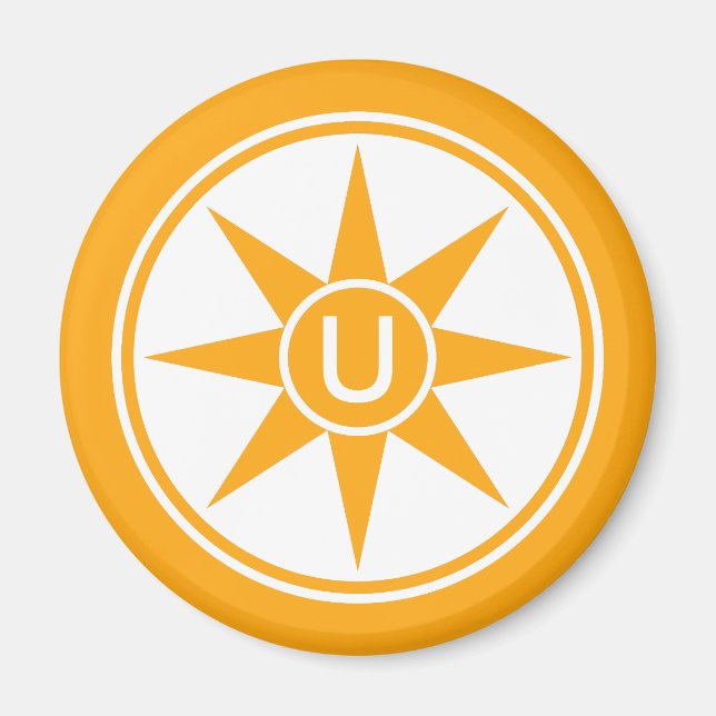 Custom monogram & colour buttons magnet (Front)