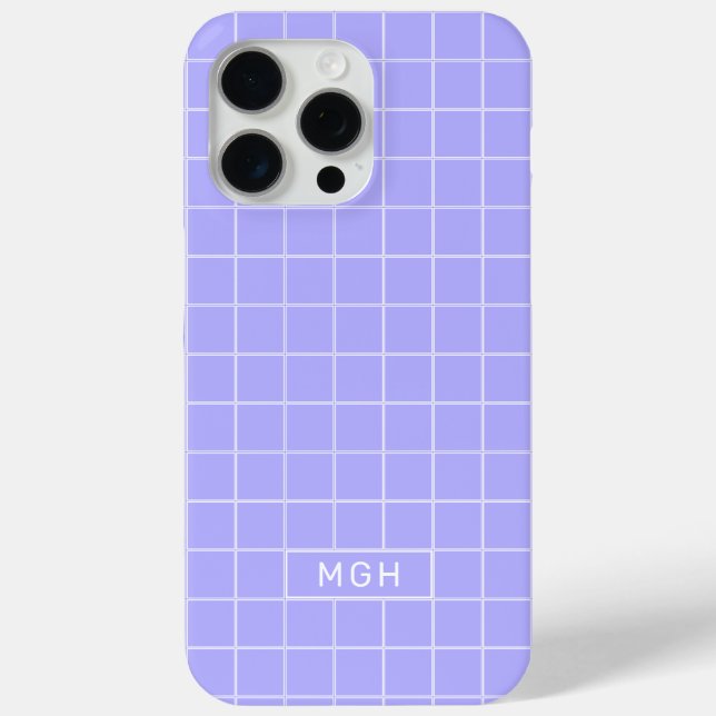 Custom Monogram & Colour Geometric Pattern Case-Mate iPhone Case (Back)