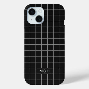 Custom Monogram & Colour Geometric Pattern iPhone 15 Case