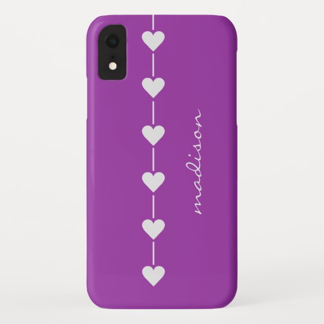 Custom monogram & colour Hearts phone cases (Back)