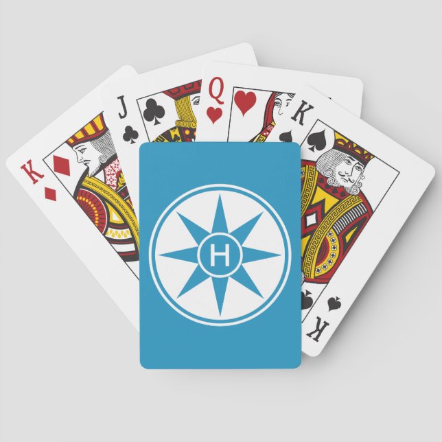 Custom monogram & colour playing cards (Back)