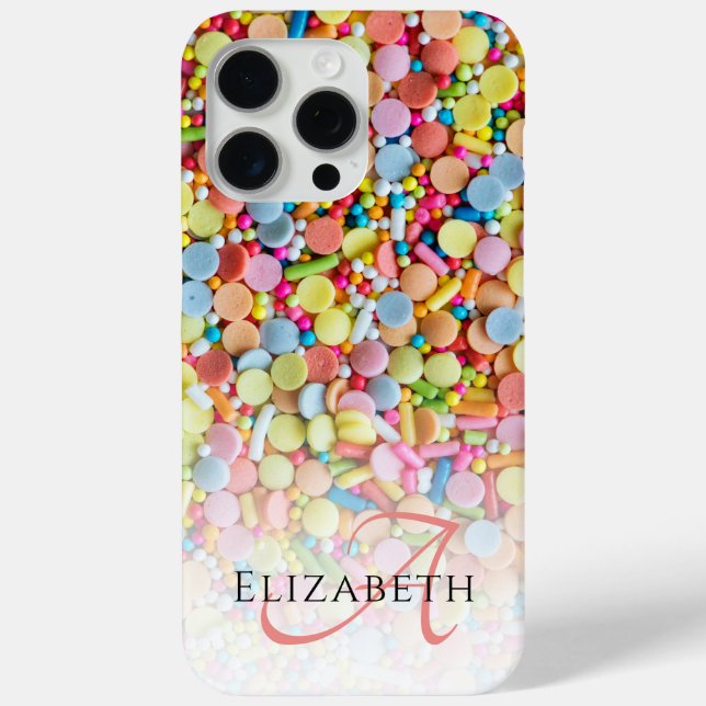 Custom Monogram Colourful Candy Ombre Case-Mate iPhone Case (Back)