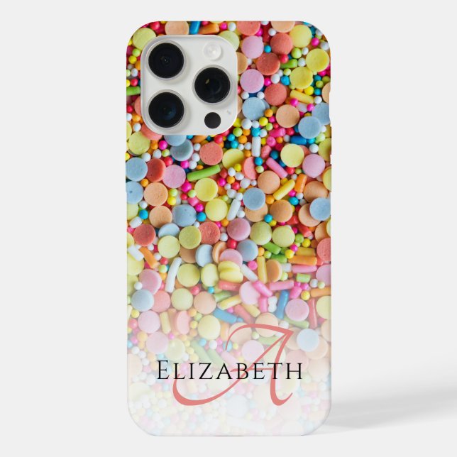 Custom Monogram Colourful Candy Ombre iPhone Case (Back)
