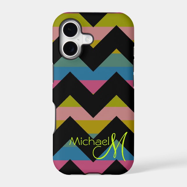Custom Monogram Colourful Chevron Zigzag 4 (Back)