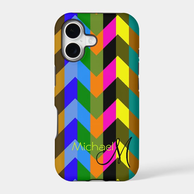 Custom Monogram Colourful Chevron Zigzag 9 (Back)