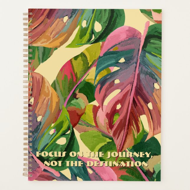 Custom Monogram Colourful Floral Aesthetic Academi Planner (Front)