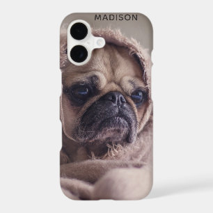 Custom monogram Cool Pug Dog phone cases