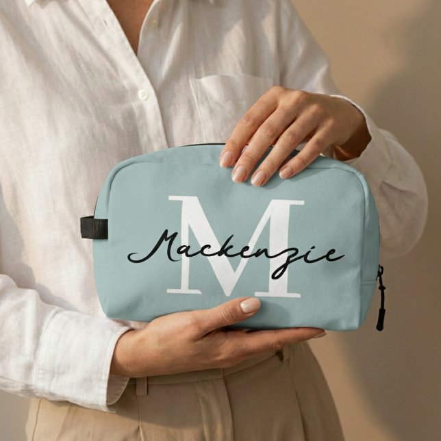 Custom Monogram Cosmetic Bag with Name, Bride Gift (Personalized travel cosmetic bag monogram gift for her, mom, grandma, bridesmaids, teacher or nurse)