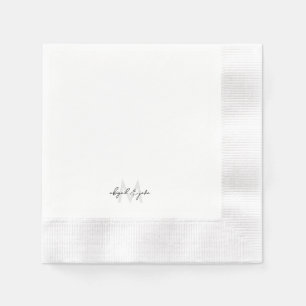 Custom Monogram & Couple Names Wedding Coined Napkin