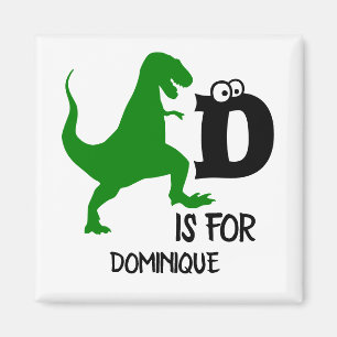 Custom monogram D is for Dinosaur cute T Rex Magnet