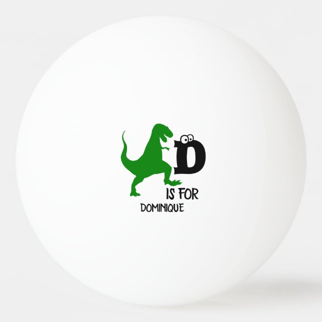 Custom monogram D is for Dinosaur cute T Rex Ping Pong Ball (Front)